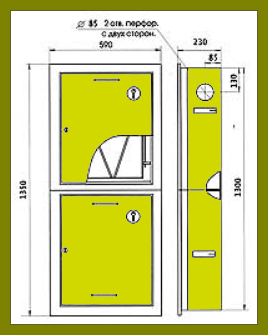 Размер пожарного шкафа ШПК-320 ВОБ встроенный открытый белый